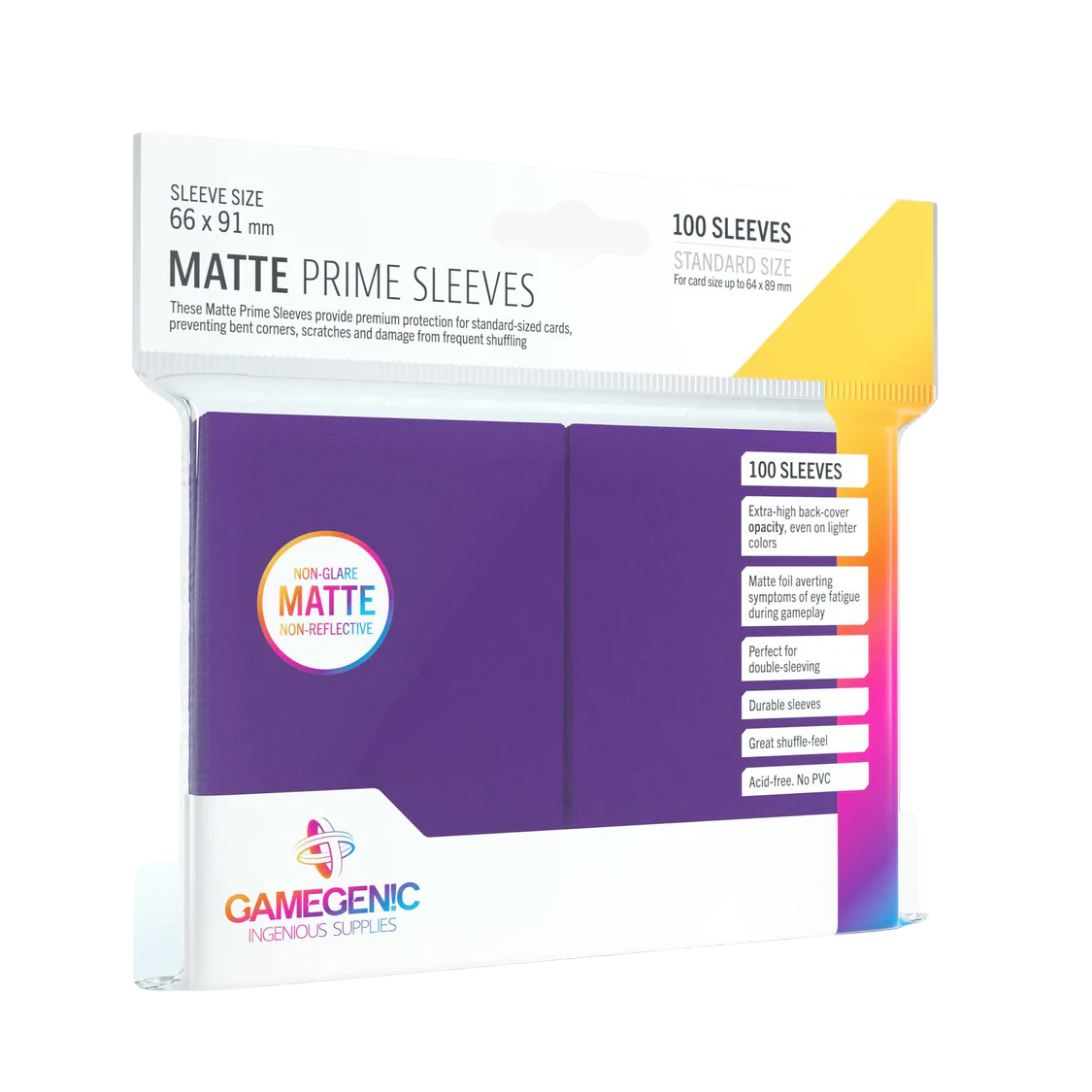 Gamegenic Matte Prime Sleeves - Purple 100 pcs