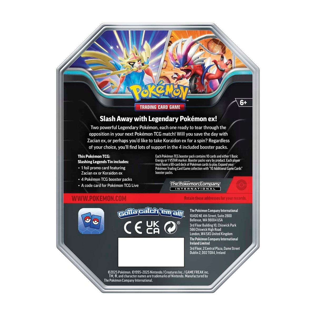 Pokémon TCG: Slashing Legends Tin - Zacian ex