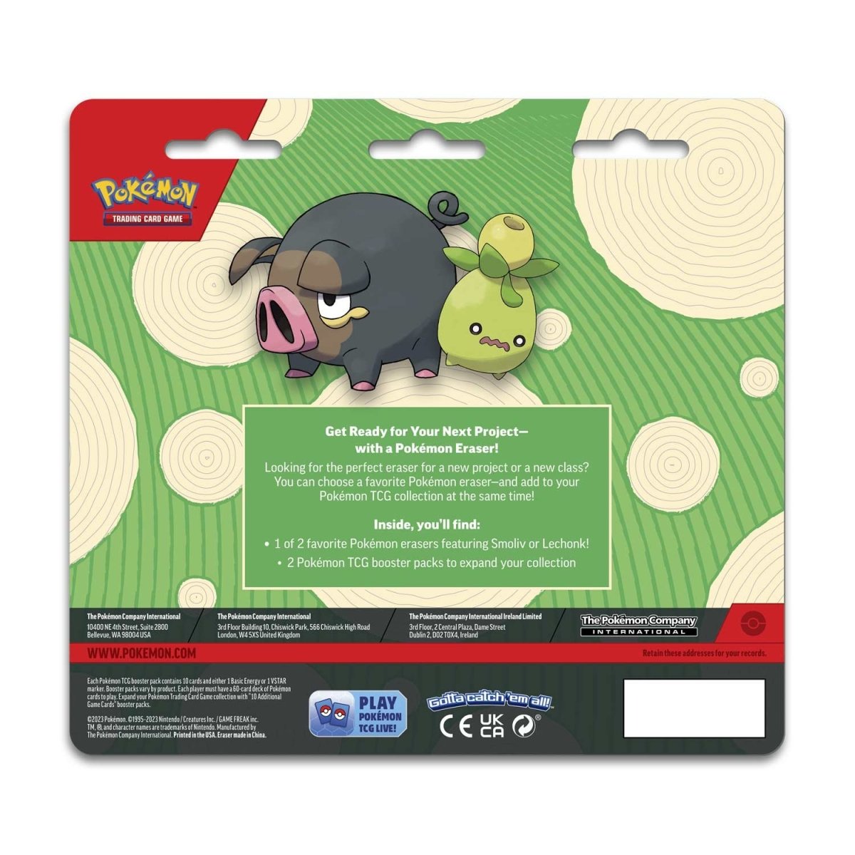 Pokémon TCG: Back to School Eraser Blister - Smoliv