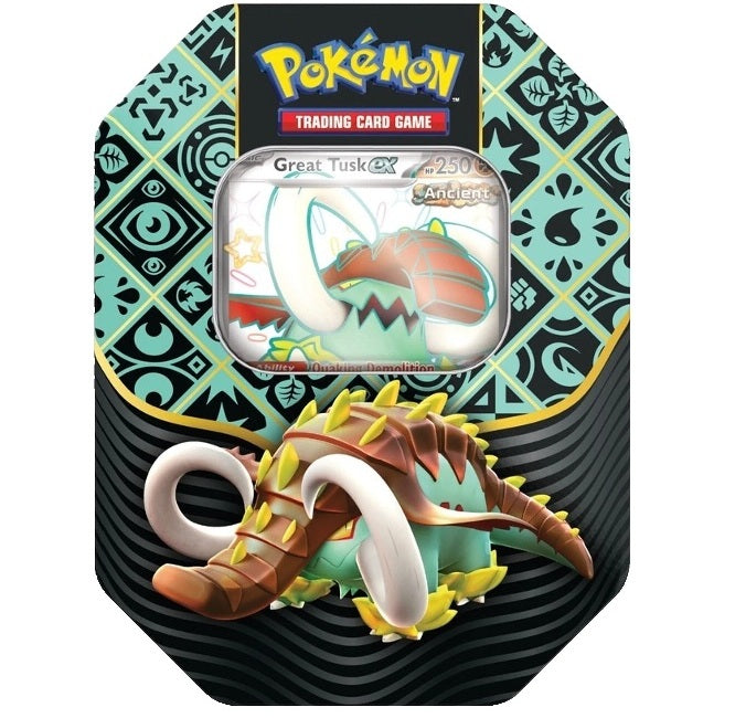 Pokémon TCG: Scarlet & Violet Paldean Fates 4 Pack Tin - Shiny Great Tusk